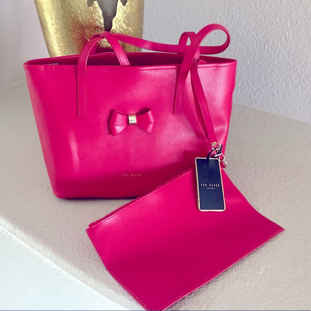 Ted Baker Leather Shopper w/Makeup Bag NWT